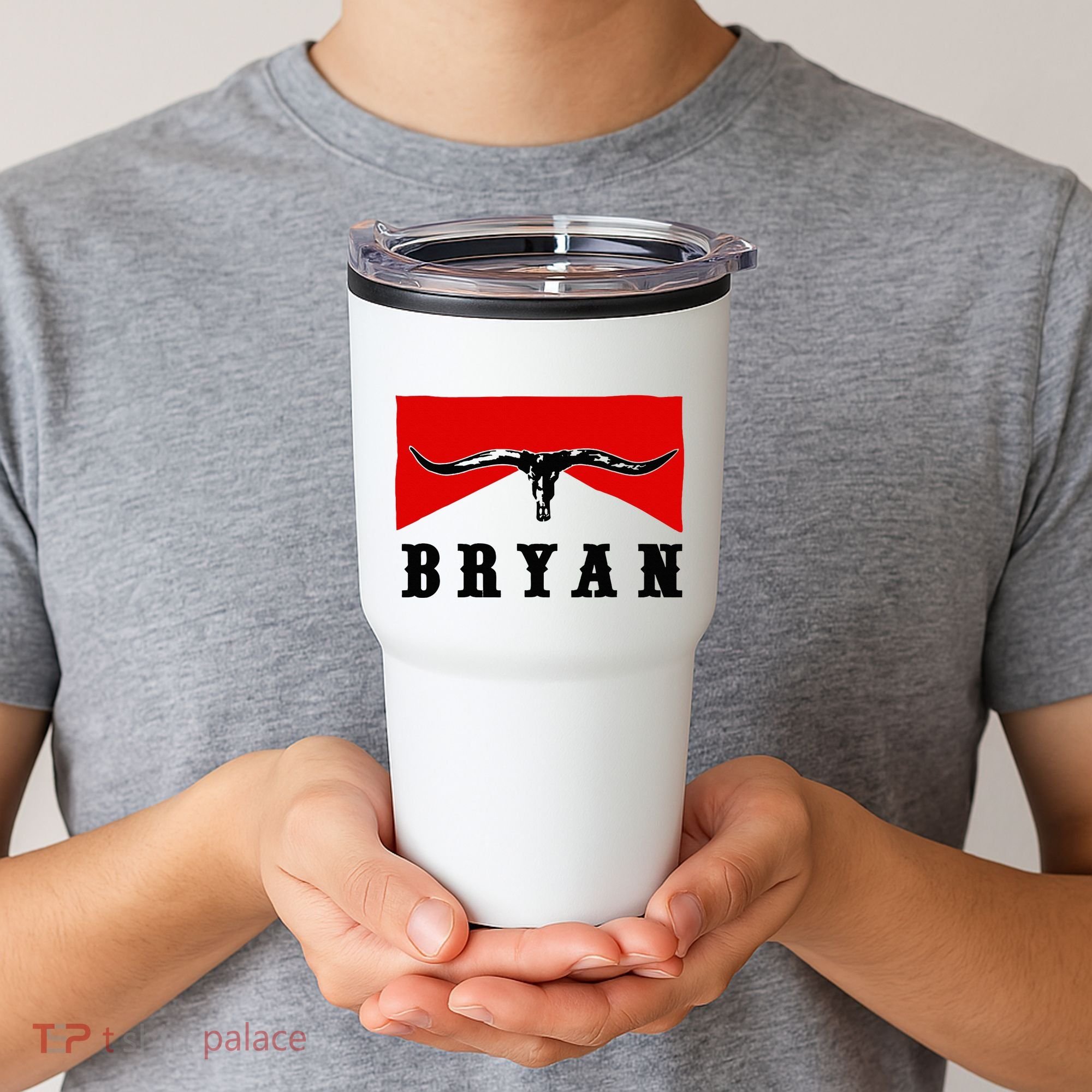 Bryan Bullhead Western Cowboy Cow Skull Tumbler