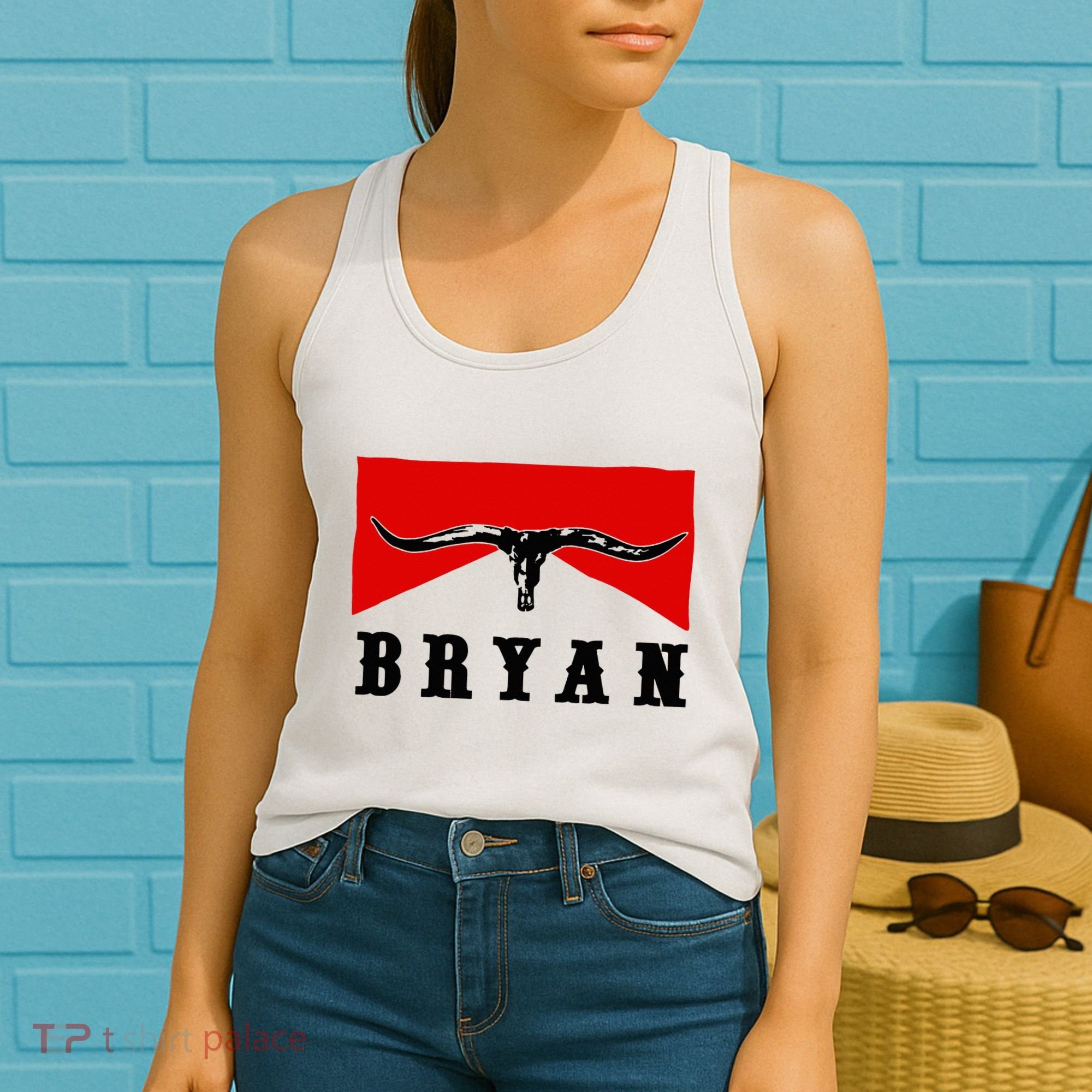 Bryan Bullhead Western Cowboy Cow Skull Women's Tank Top