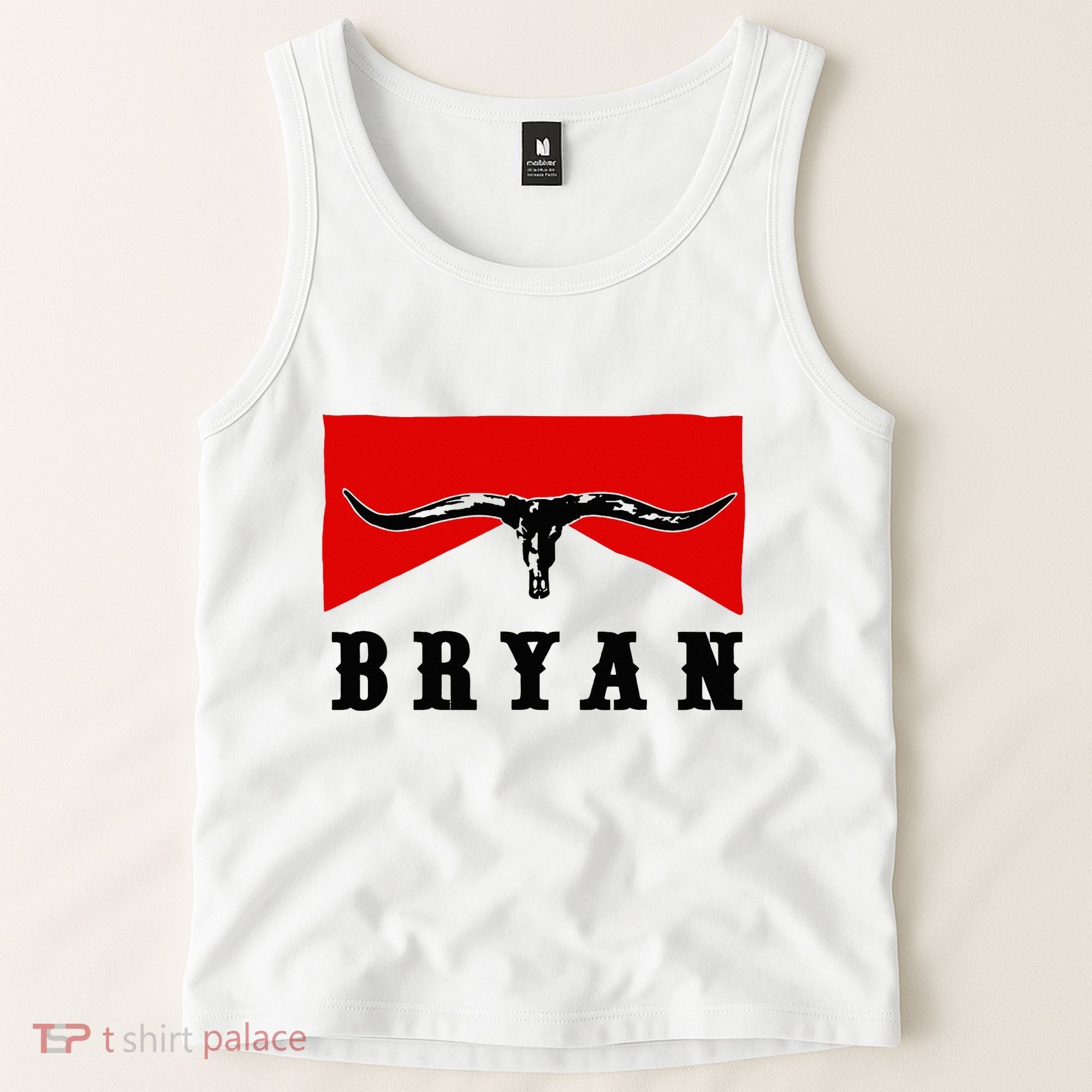 Bryan Bullhead Western Cowboy Cow Skull Tank Top