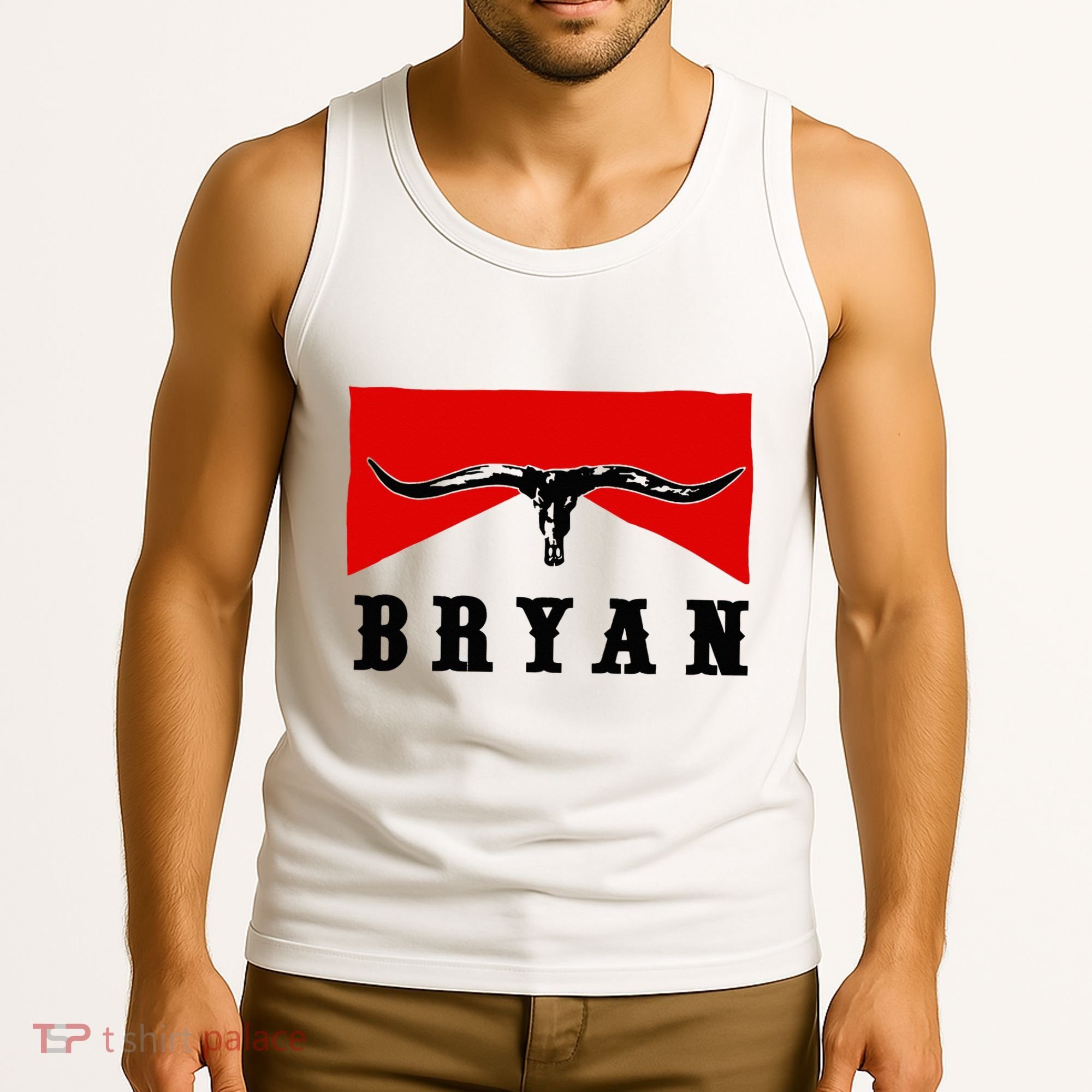 Bryan Bullhead Western Cowboy Cow Skull Tank Top