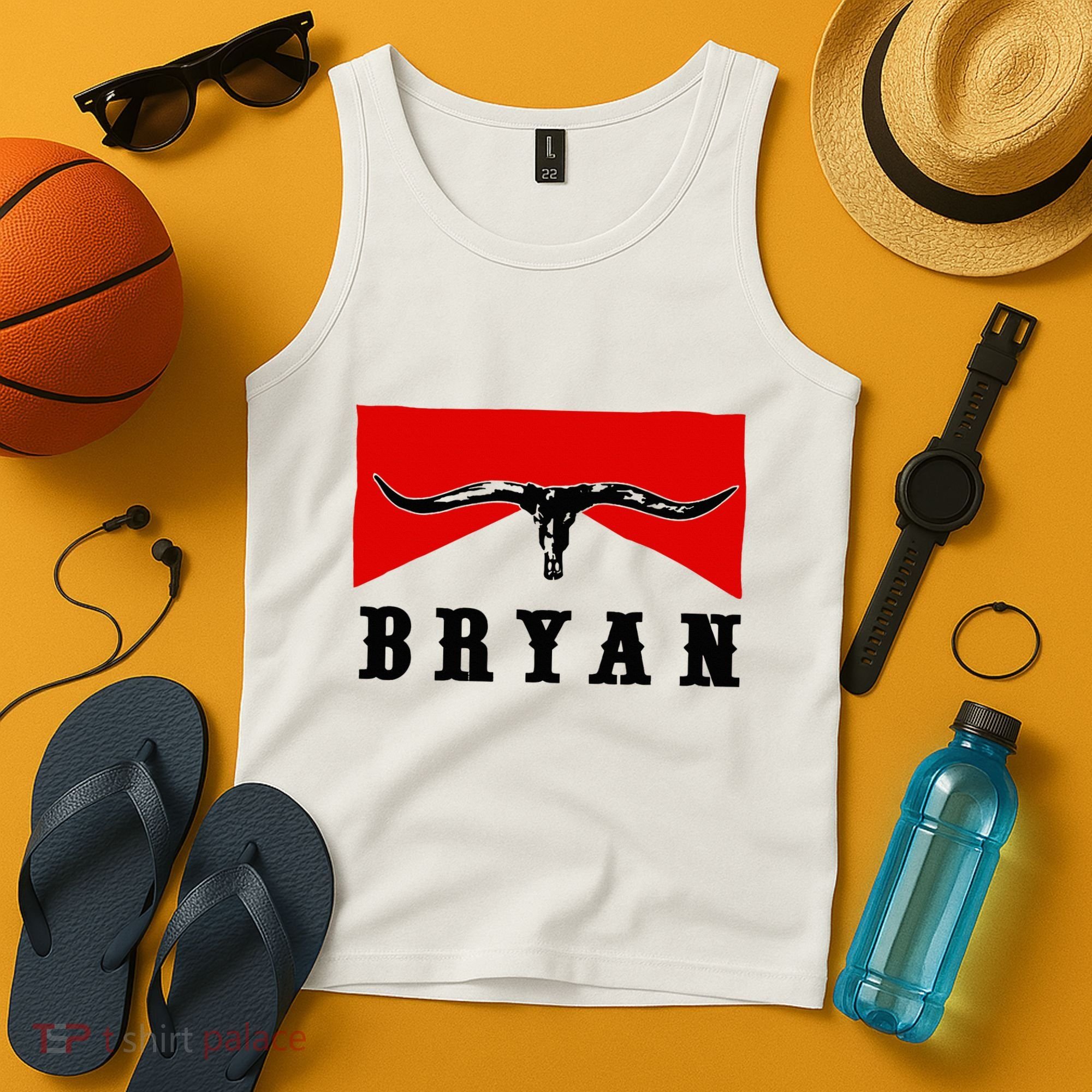 Bryan Bullhead Western Cowboy Cow Skull Tank Top