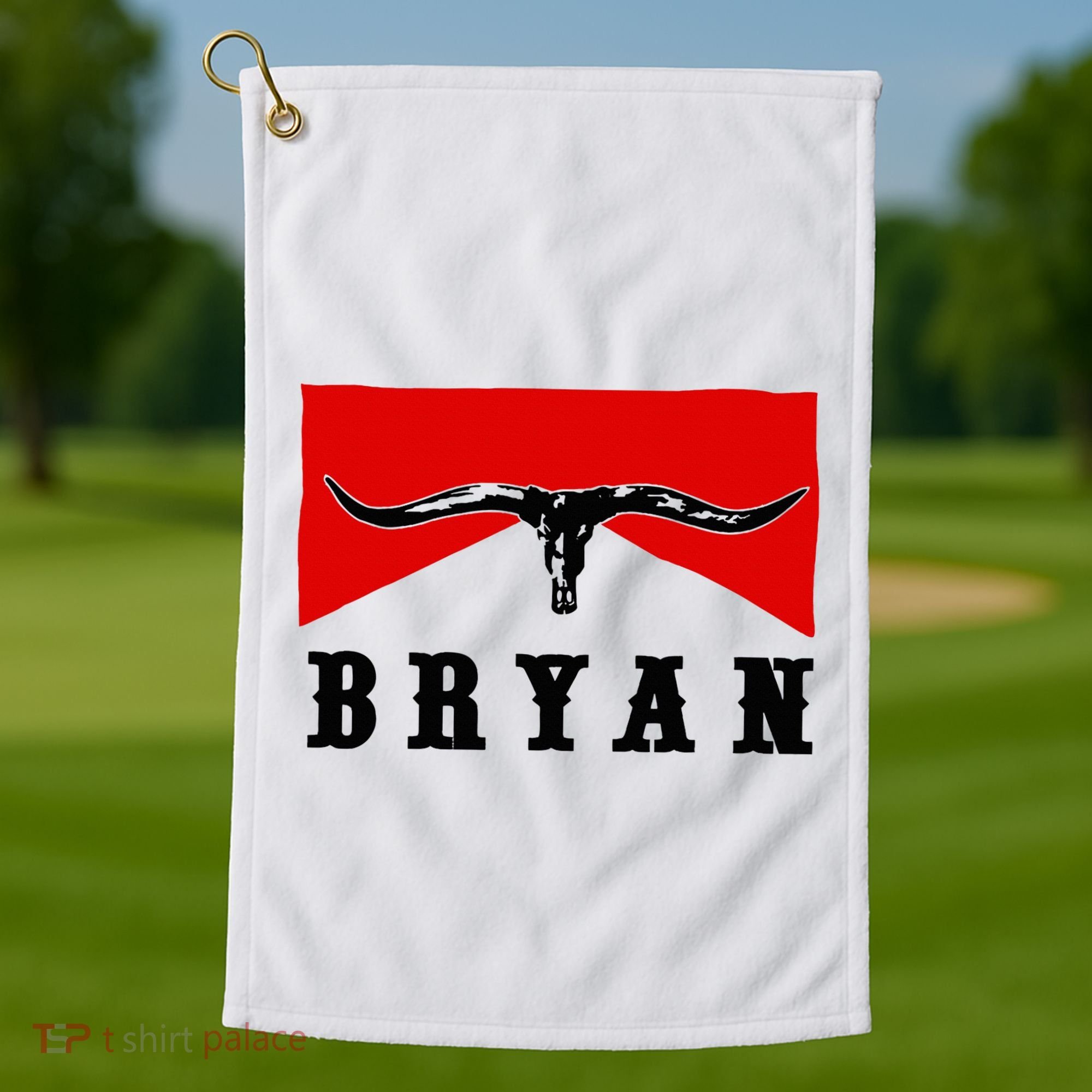 Bryan Bullhead Western Cowboy Cow Skull Golf Towel