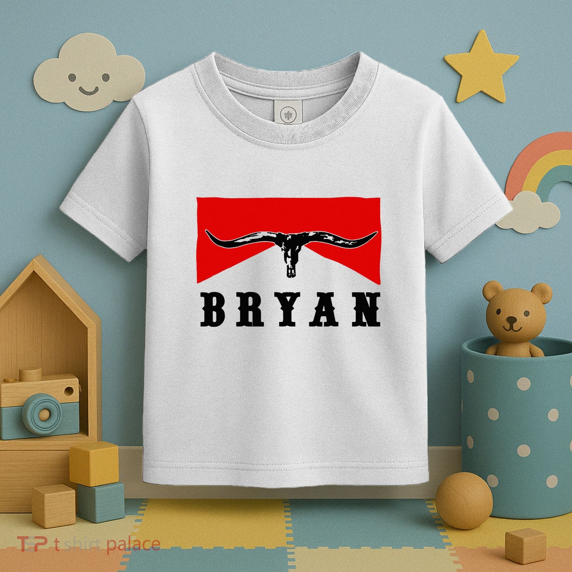 Bryan Bullhead Western Cowboy Cow Skull Toddler T-Shirt