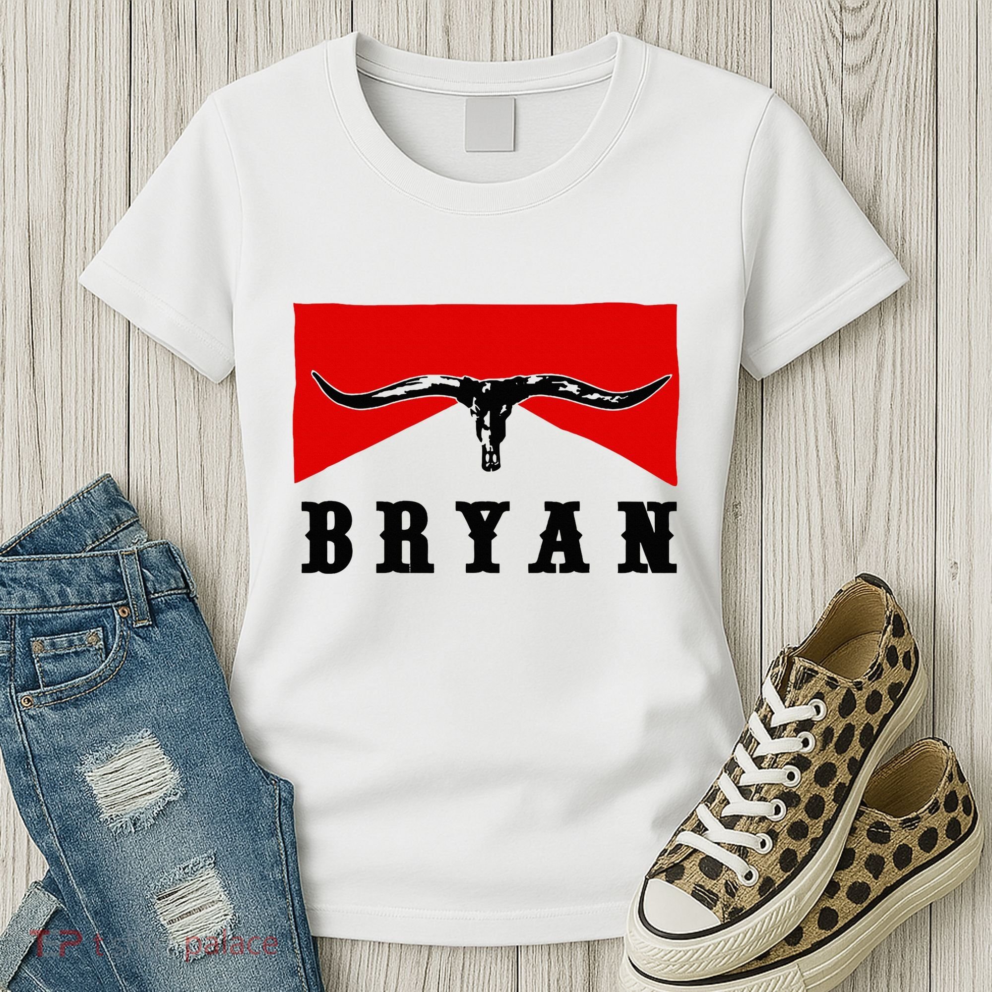 Bryan Bullhead Western Cowboy Cow Skull Women's T-Shirt