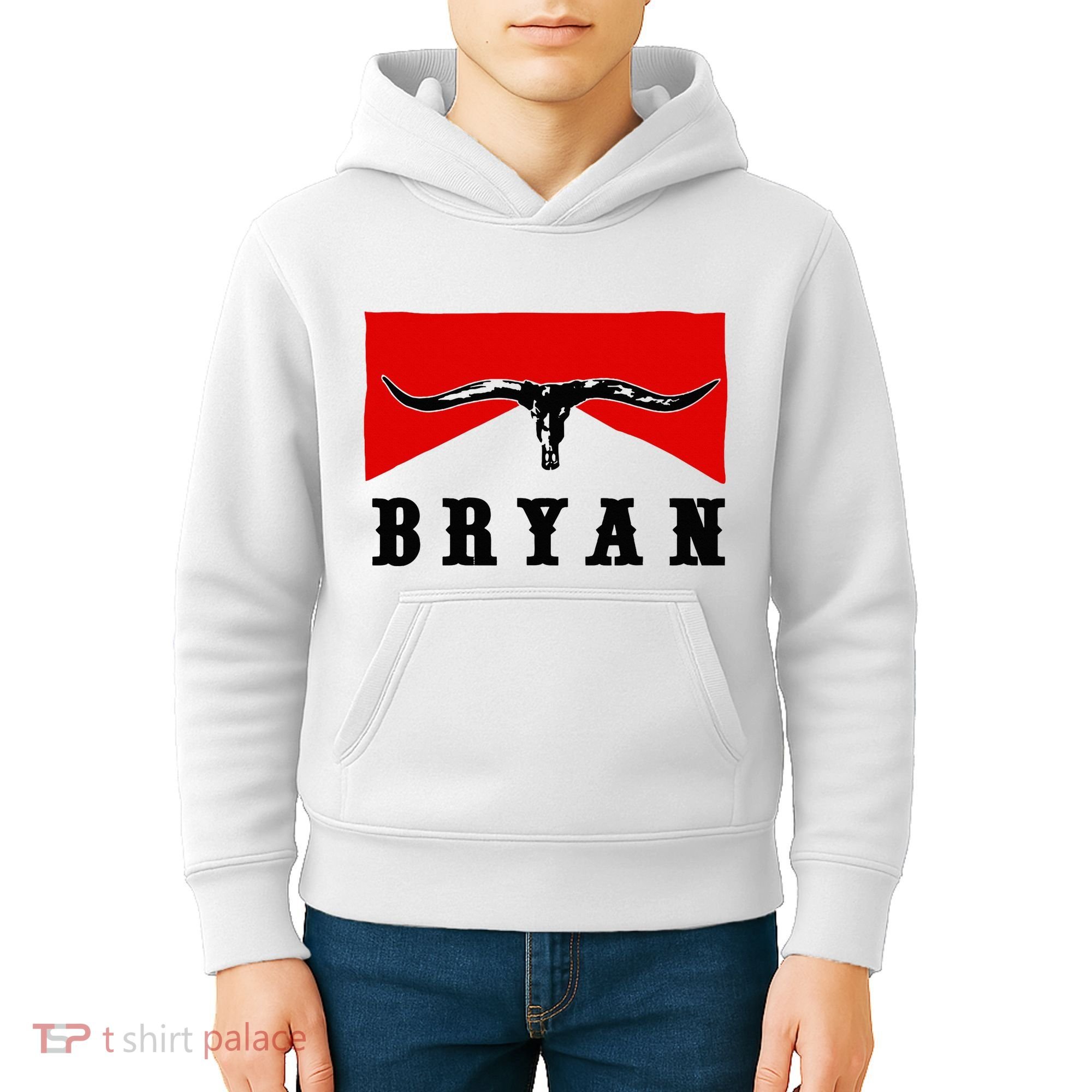 Bryan Bullhead Western Cowboy Cow Skull Kids Hoodie