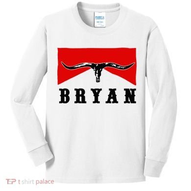 Bryan Bullhead Western Cowboy Cow Skull Kids Long Sleeve Shirt