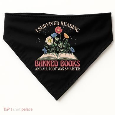 Banned Books Week Bookworm Banned Books Reader USA-Made Doggie Bandana