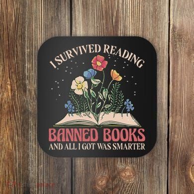 Banned Books Week Bookworm Banned Books Reader Coaster