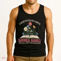 Banned Books Week Bookworm Banned Books Reader Tank Top thumb 3