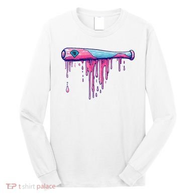 Baseball Bat With Sprinkles Drip Long Sleeve Shirt
