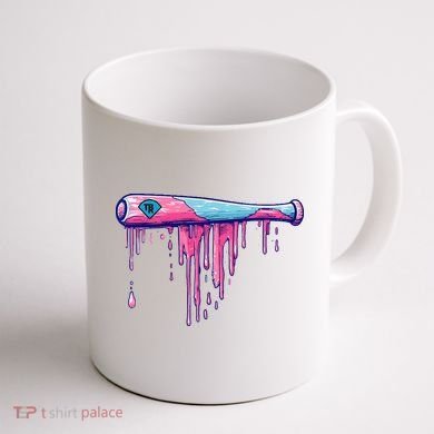 Baseball Bat With Sprinkles Drip Coffee Mug back