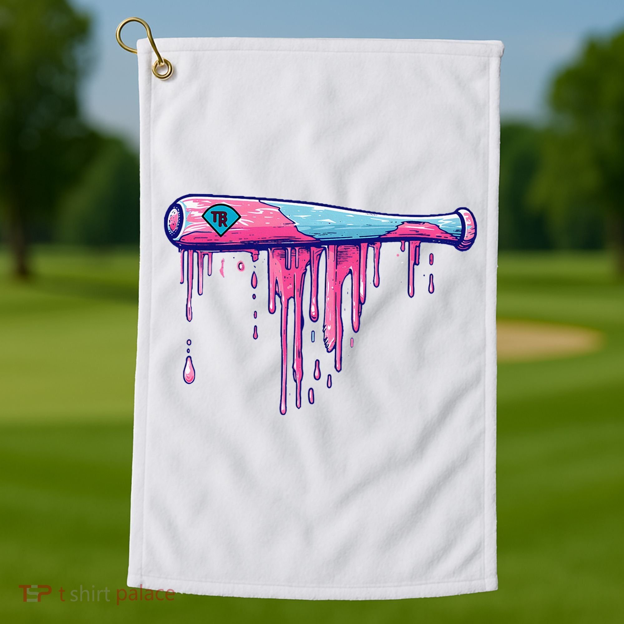 Baseball Bat With Sprinkles Drip Golf Towel