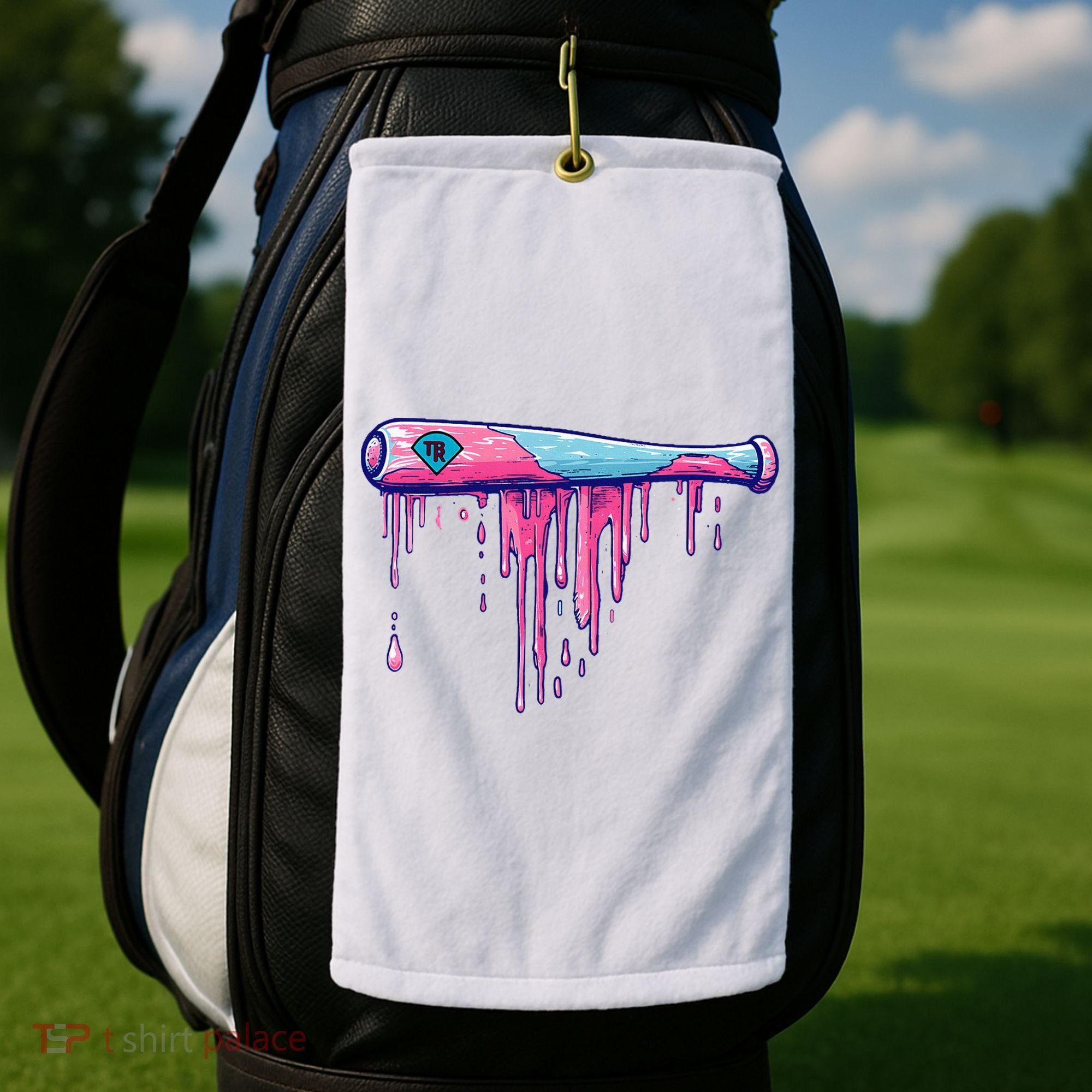 Baseball Bat With Sprinkles Drip Golf Towel
