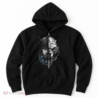 Berserker Bear Warrior Odin Runes Nordic Compass Hoodie