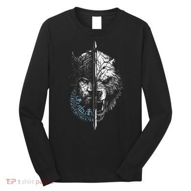 Berserker Bear Warrior Odin Runes Nordic Compass Long Sleeve Shirt
