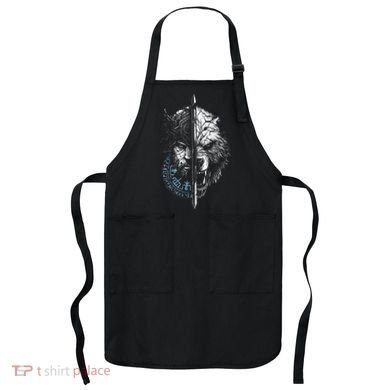 Berserker Bear Warrior Odin Runes Nordic Compass Apron