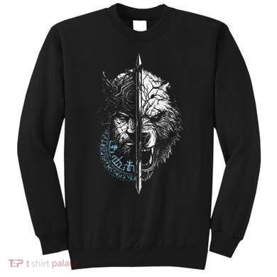 Berserker Bear Warrior Odin Runes Nordic Compass Sweatshirt