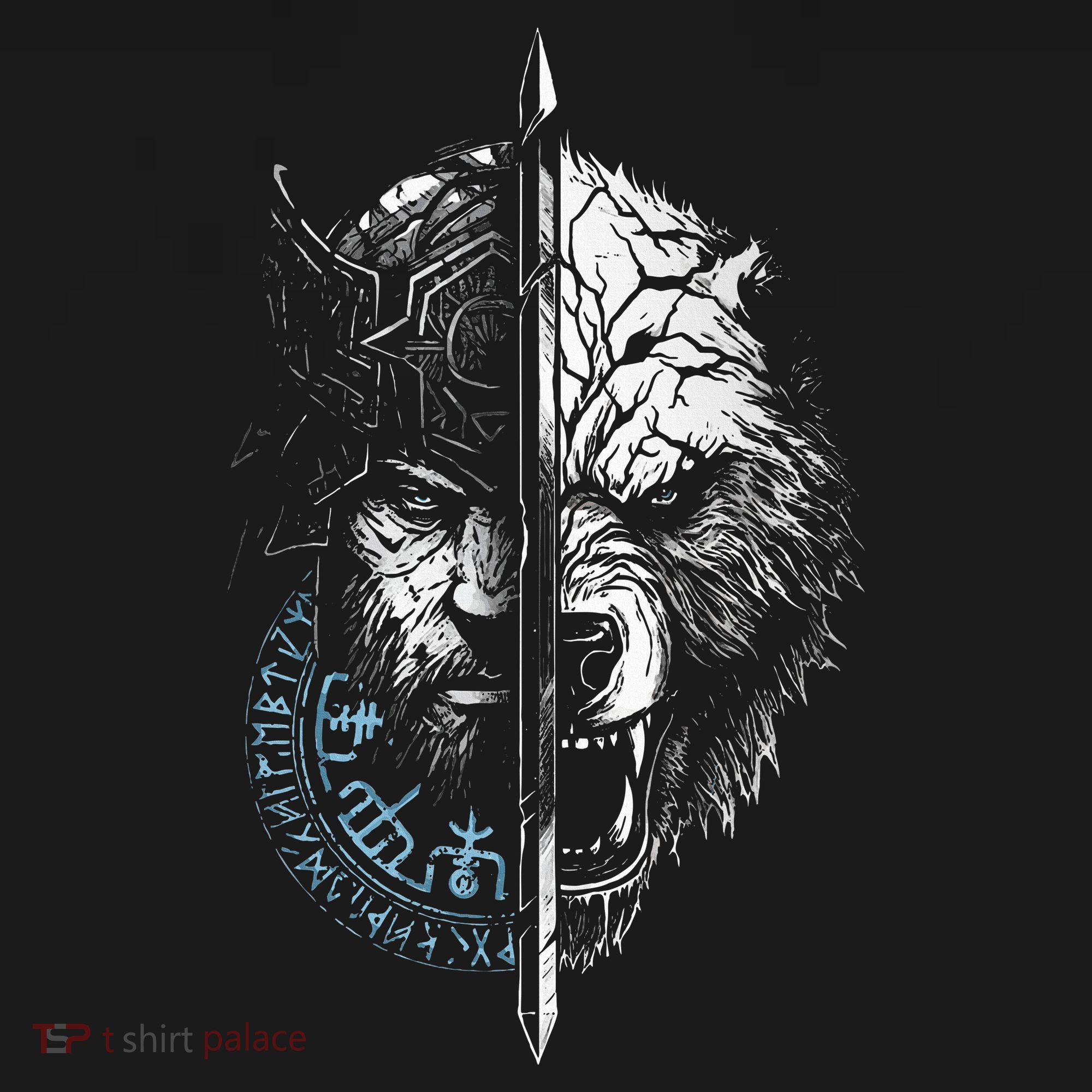 Berserker Bear Warrior Odin Runes Nordic Compass Backpack