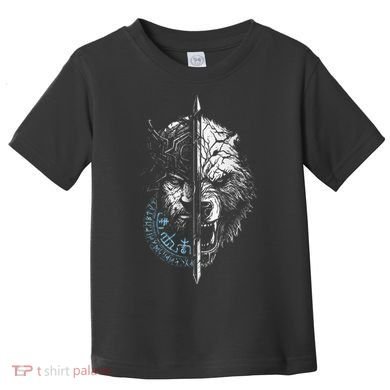 Berserker Bear Warrior Odin Runes Nordic Compass Toddler T-Shirt