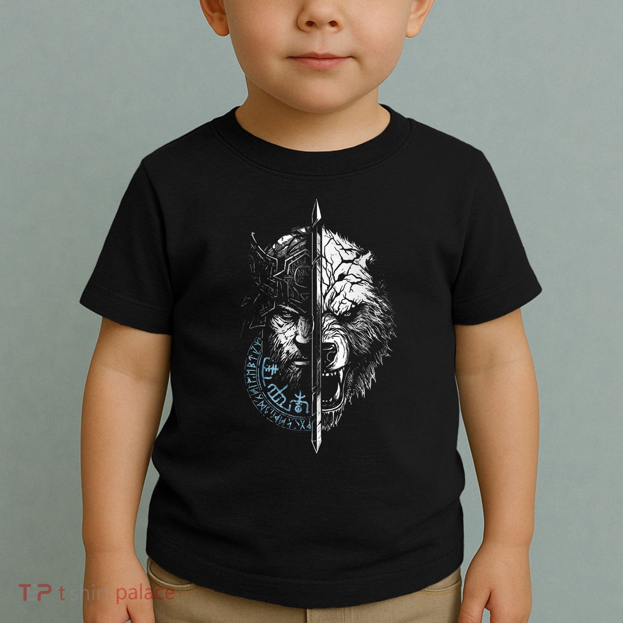 Berserker Bear Warrior Odin Runes Nordic Compass Toddler T-Shirt