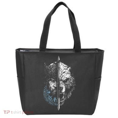 Berserker Bear Warrior Odin Runes Nordic Compass Tote Bag