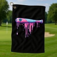 Baseball Bat With Sprinkles Drip Golf Towel thumb 1
