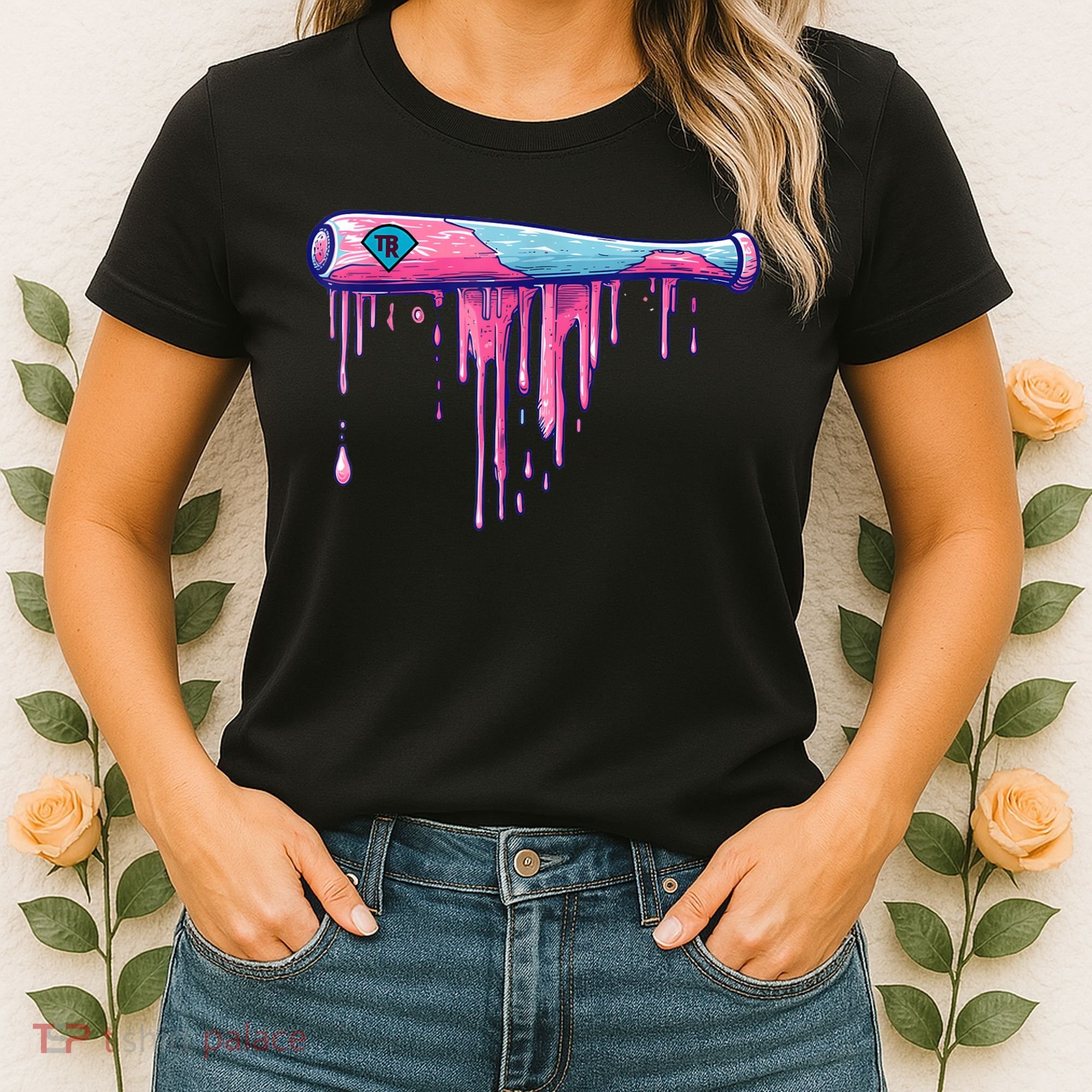 Baseball Bat With Sprinkles Drip Women's T-Shirt