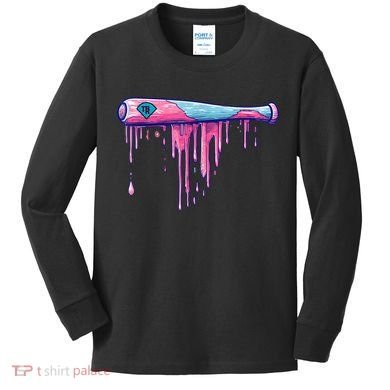 Baseball Bat With Sprinkles Drip Kids Long Sleeve Shirt