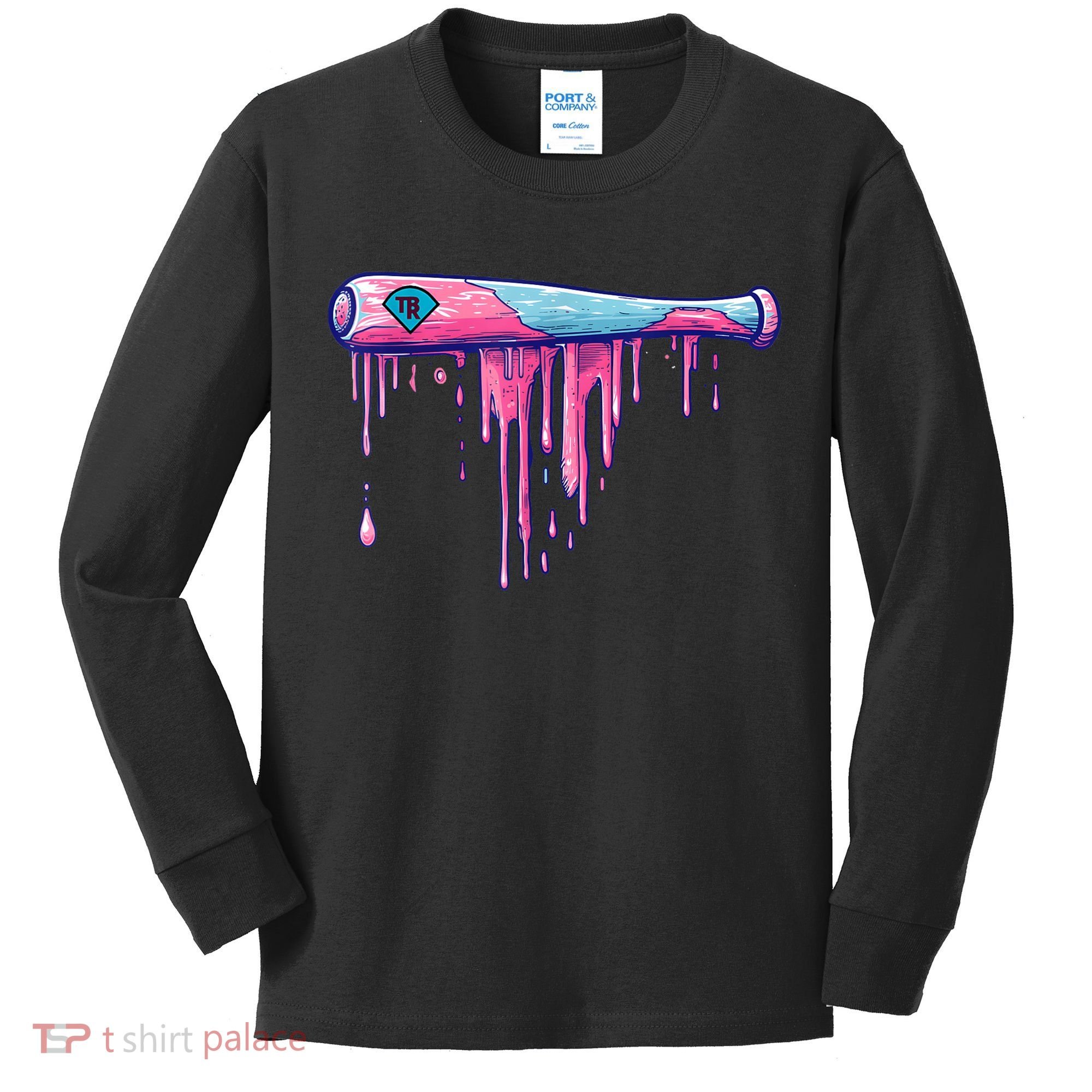 Baseball Bat With Sprinkles Drip Kids Long Sleeve Shirt