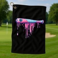 Baseball Bat With Sprinkles Drip Cute Gift Golf Towel thumb 1