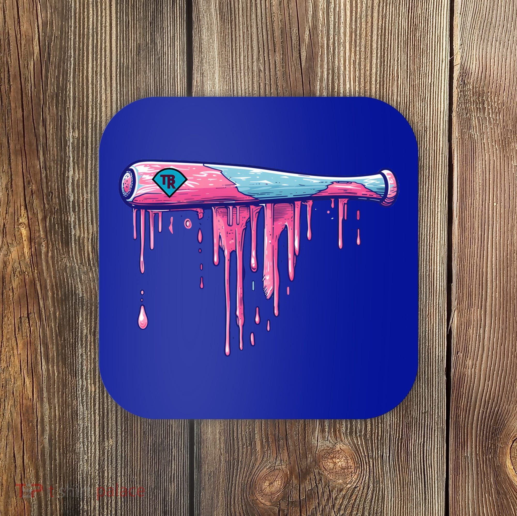 Baseball Bat With Sprinkles Drip Cute Gift Coaster