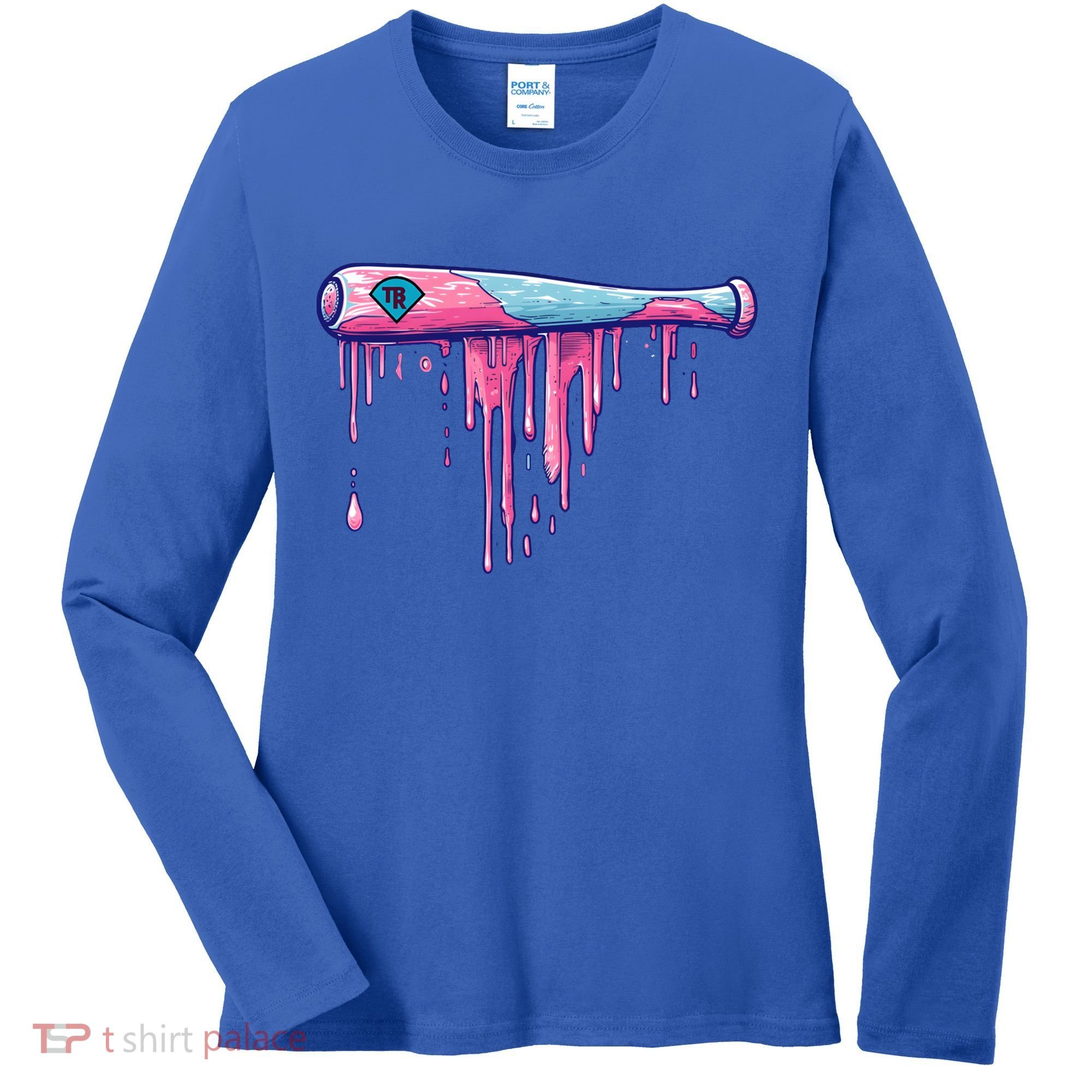 Baseball Bat With Sprinkles Drip Cute Gift Women's Long Sleeve Shirt