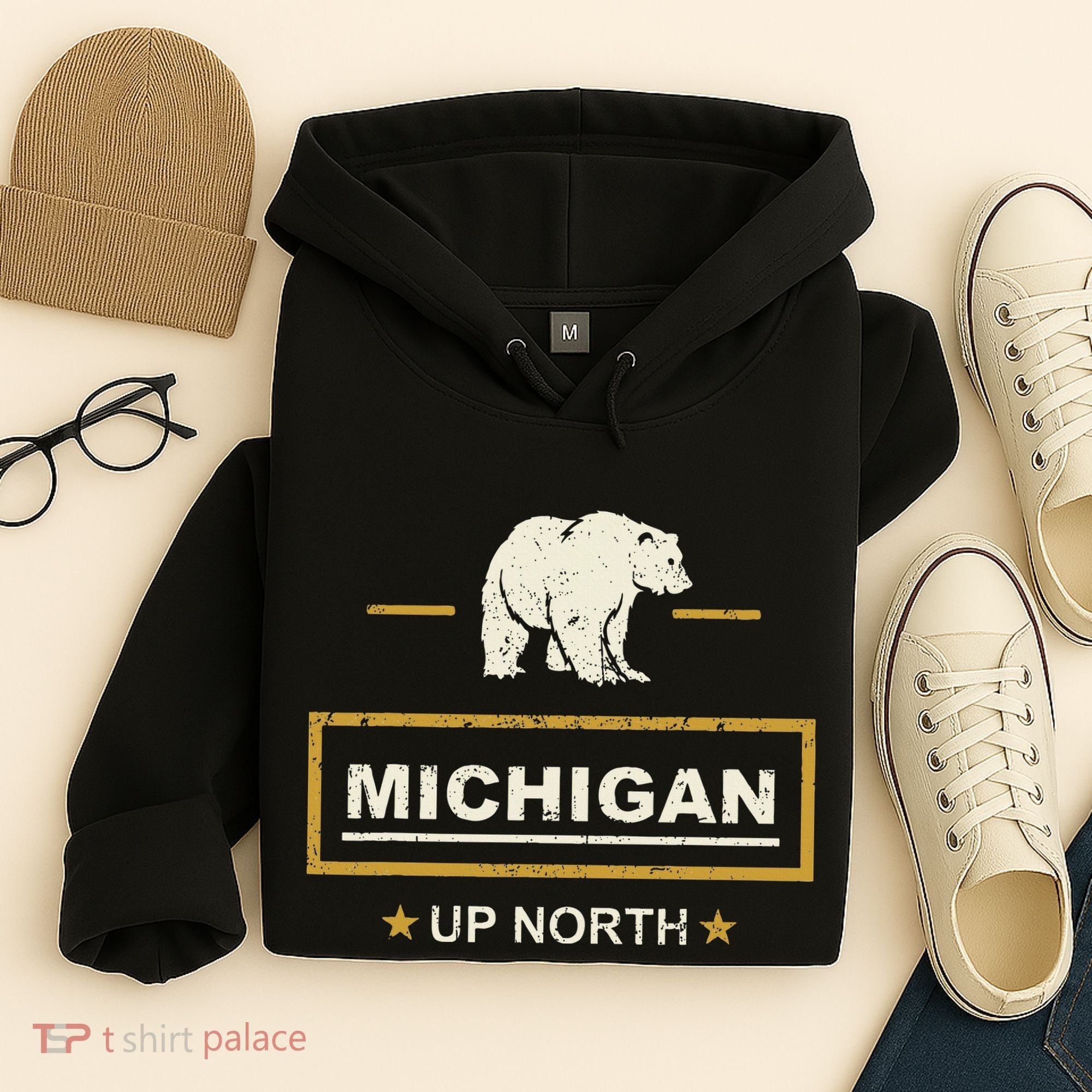 Black Bear  Wo Upper Peninsula Michigan Up North Hoodie