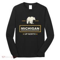 Black Bear  Wo Upper Peninsula Michigan Up North Long Sleeve Shirt thumb 0