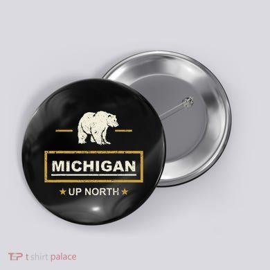 Black Bear  Wo Upper Peninsula Michigan Up North Button