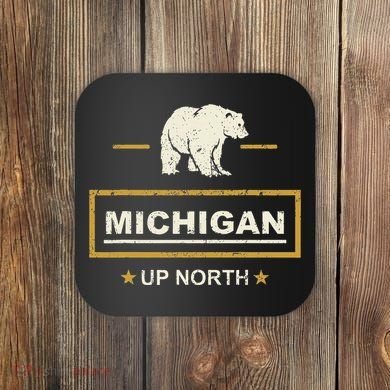 Black Bear  Wo Upper Peninsula Michigan Up North Coaster