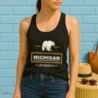 Black Bear  Wo Upper Peninsula Michigan Up North Women's Tank Top thumb 2