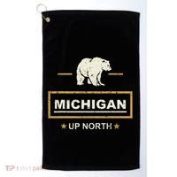Black Bear  Wo Upper Peninsula Michigan Up North Golf Towel thumb 0