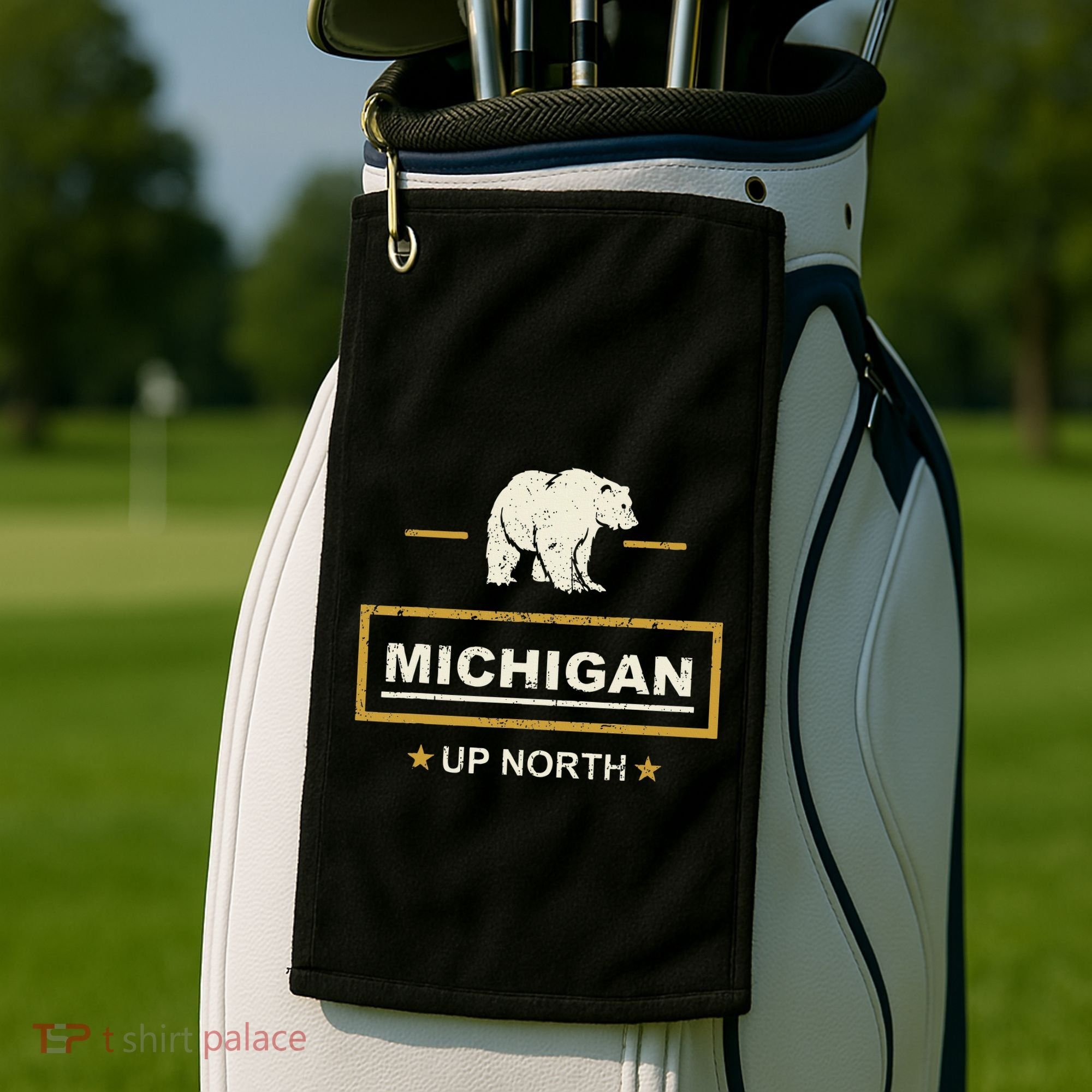 Black Bear  Wo Upper Peninsula Michigan Up North Golf Towel