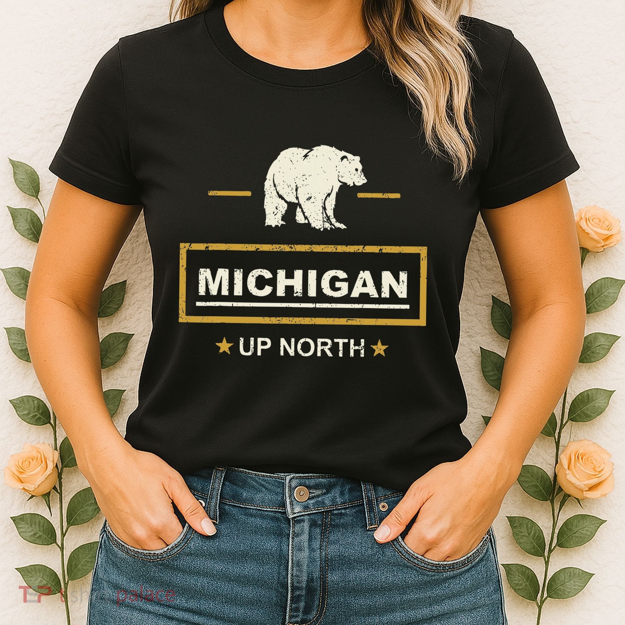 Black Bear  Wo Upper Peninsula Michigan Up North Women's T-Shirt