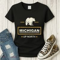 Black Bear  Wo Upper Peninsula Michigan Up North Women's T-Shirt thumb 3