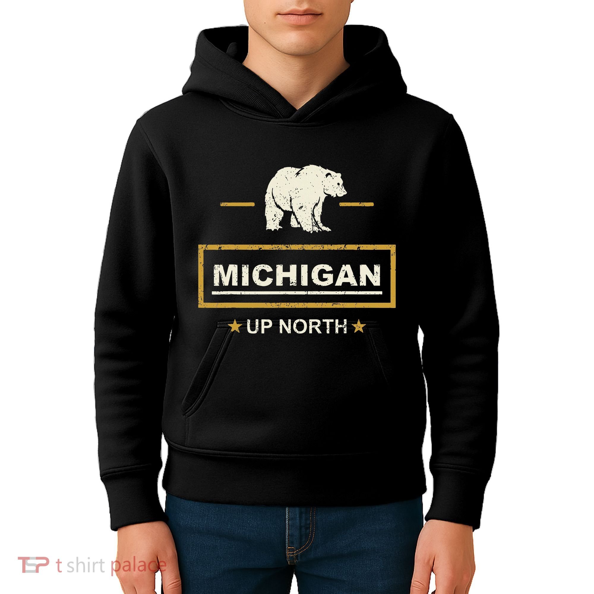 Black Bear  Wo Upper Peninsula Michigan Up North Kids Hoodie
