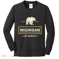 Black Bear  Wo Upper Peninsula Michigan Up North Kids Long Sleeve Shirt thumb 0