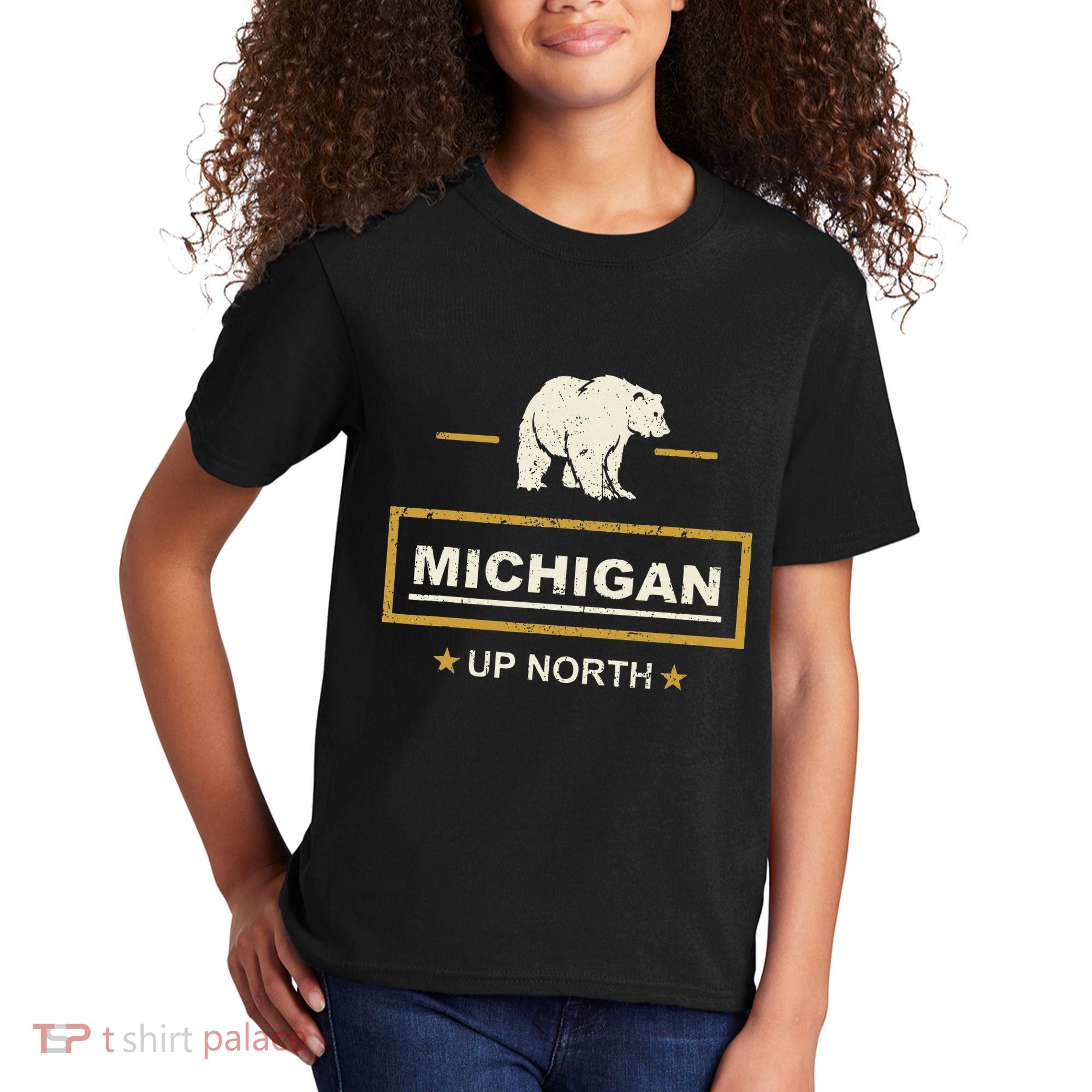 Black Bear  Wo Upper Peninsula Michigan Up North Kids T-Shirt