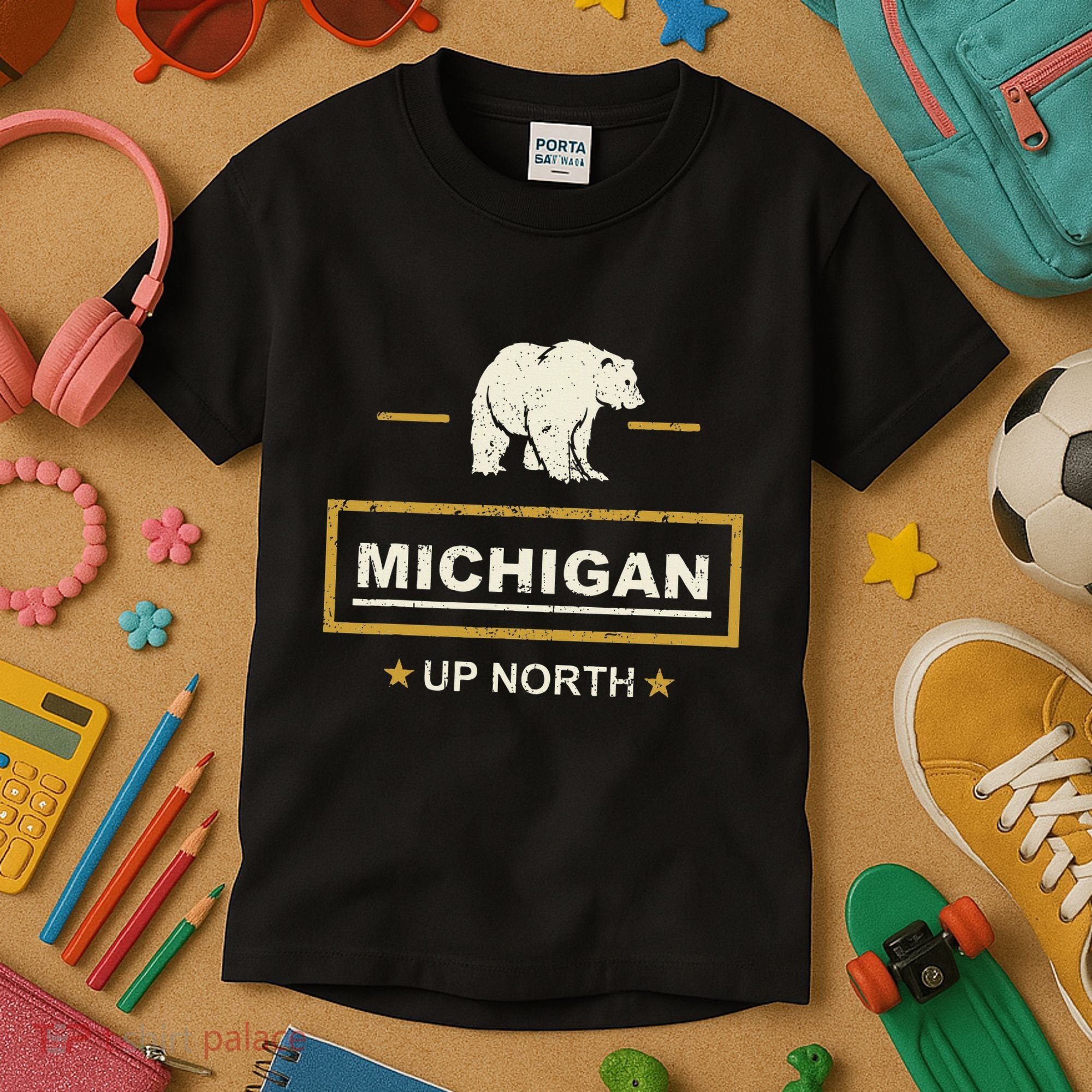 Black Bear  Wo Upper Peninsula Michigan Up North Kids T-Shirt