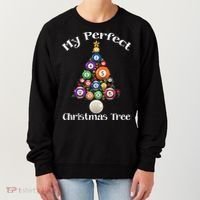 Billiard Ball Xmas Tree Meaningful Gift Pool Billiards Christmas Great Gift Women's Sweatshirt thumb 0