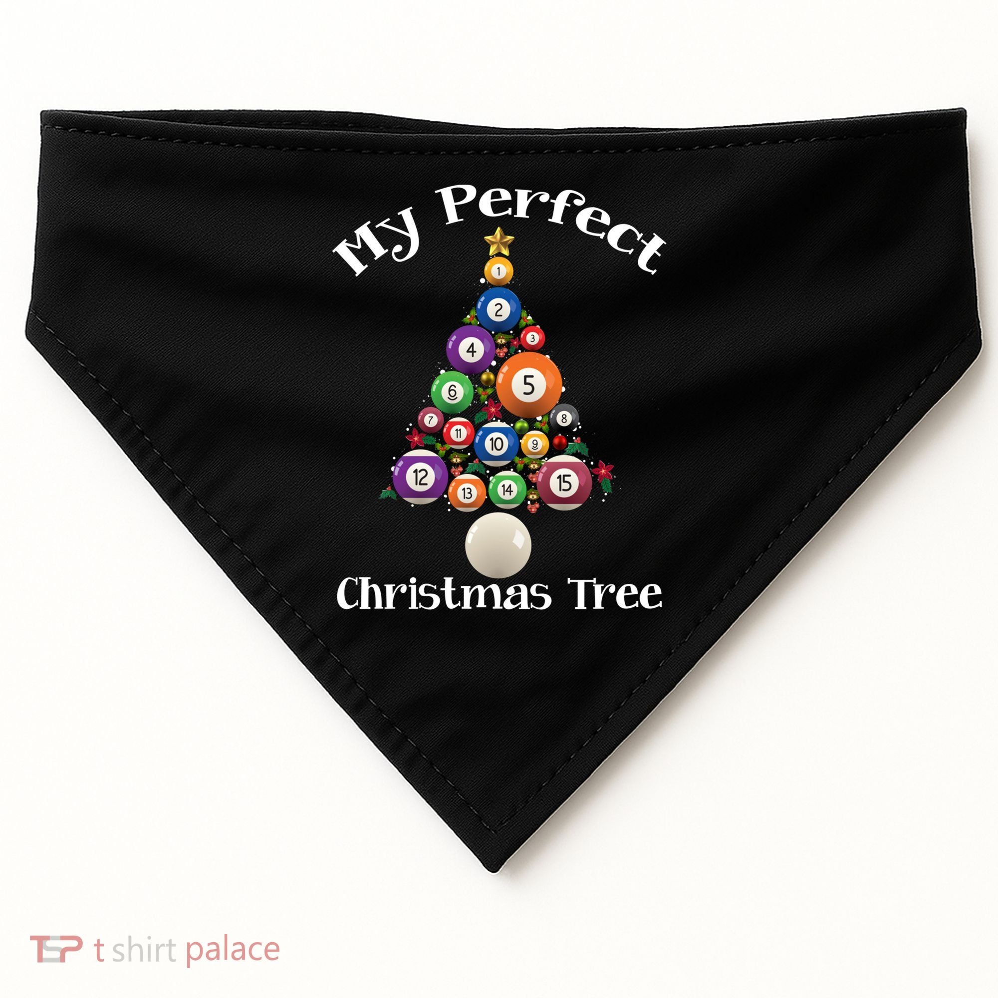 Billiard Ball Xmas Tree Meaningful Gift Pool Billiards Christmas Great Gift USA-Made Doggie Bandana