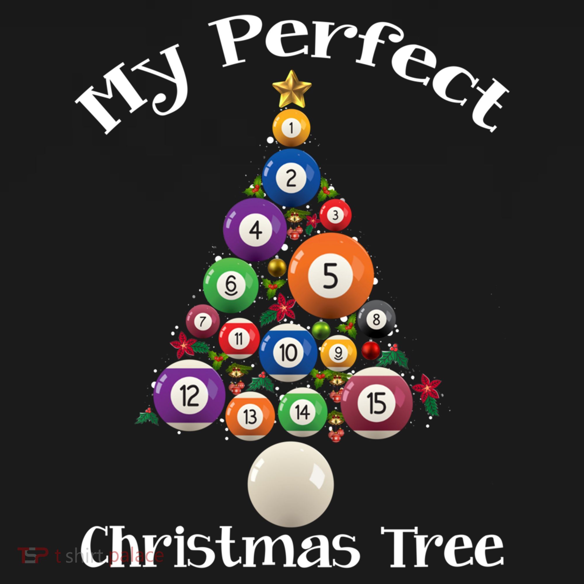 Billiard Ball Xmas Tree Meaningful Gift Pool Billiards Christmas Great Gift Women's Hoodie