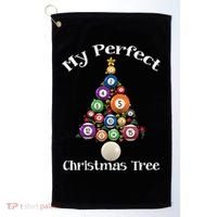 Billiard Ball Xmas Tree Meaningful Gift Pool Billiards Christmas Great Gift Golf Towel thumb 0
