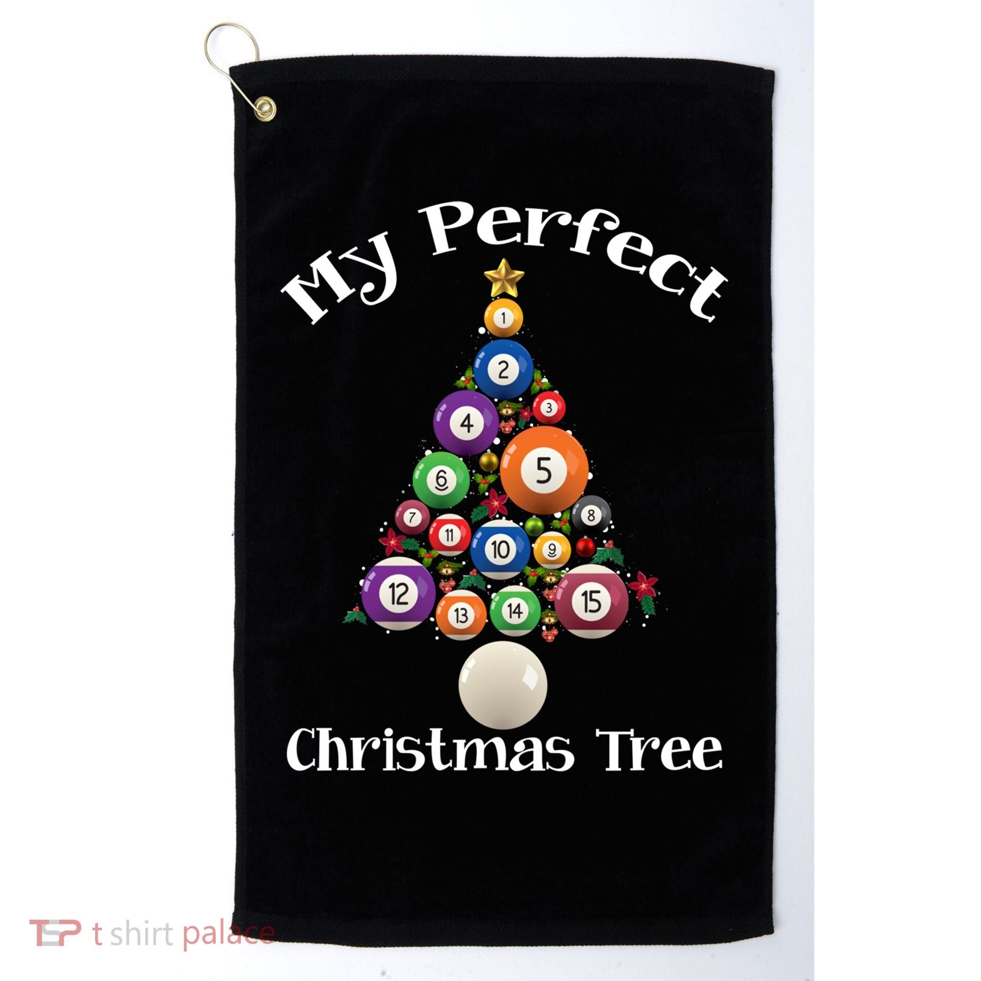 Billiard Ball Xmas Tree Meaningful Gift Pool Billiards Christmas Great Gift Golf Towel